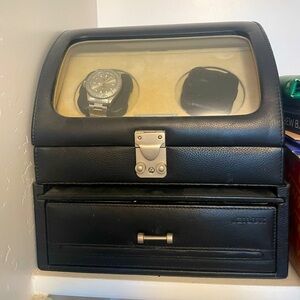 Eilux Double Watch Winder with Storage Drawer
